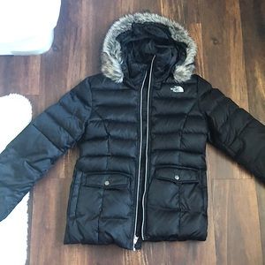 Girls North Face Black Puffer Jacket